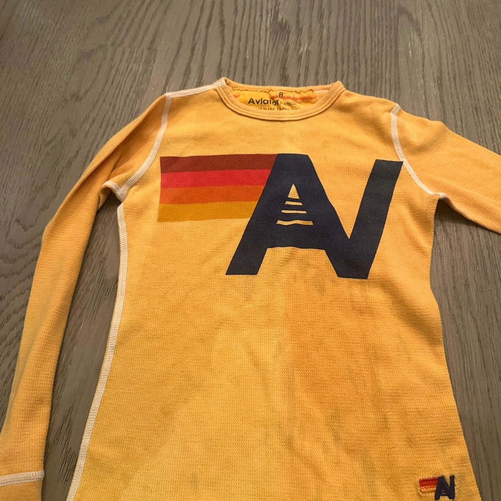 Aviator Nation Kids Golden Yellow Long-Sleeve Logo Tee